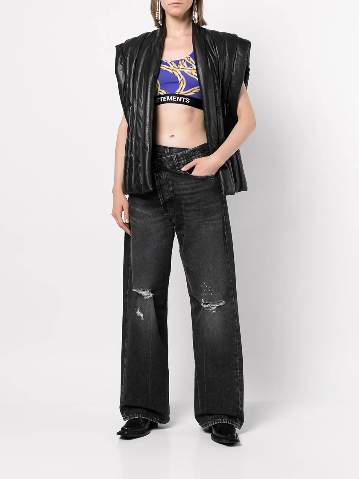 VETEMENTS ゴールドチェーンスポーツブラ（パープル） - 画像2