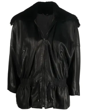Versace Pre-Owned 1980年代 シアリングカラー ジャケット - ブラック - サムネイル1