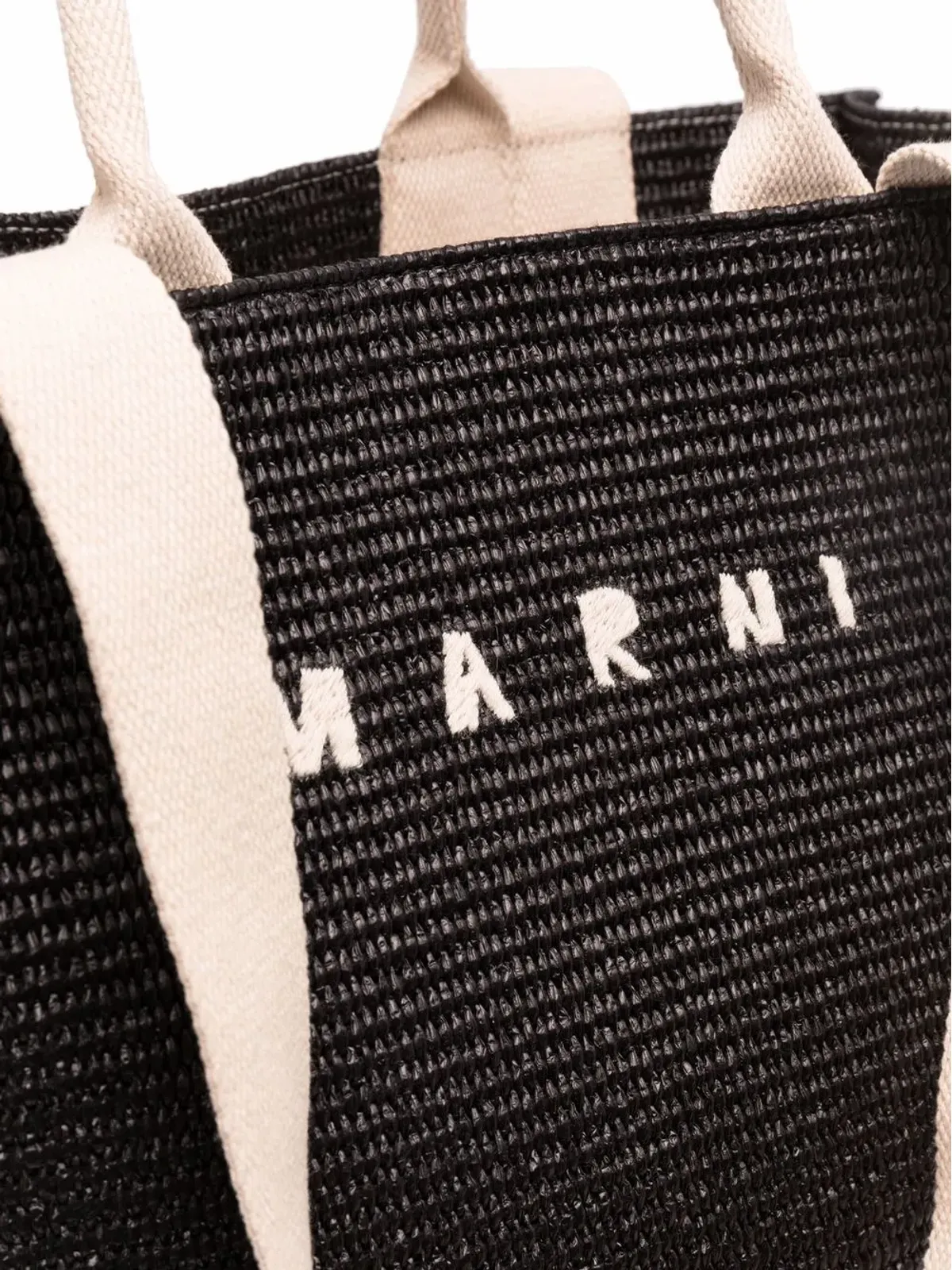 Marni ロゴ刺繍 ラフィア トートバッグ - 画像4