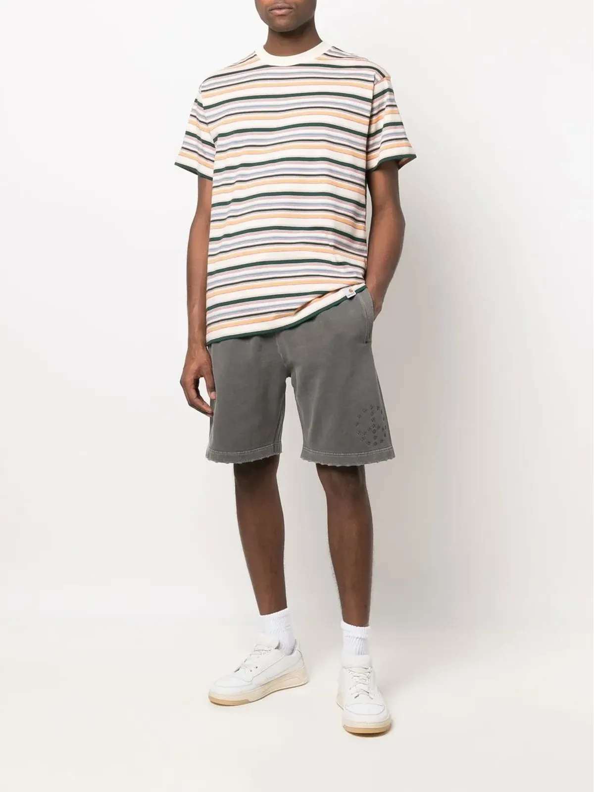 Études Studio straight-leg organic cotton shorts - Grey - 画像2