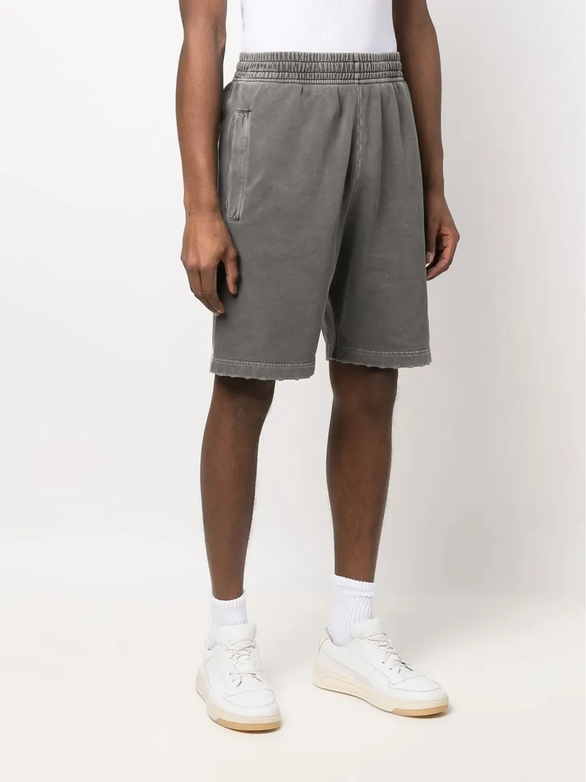 Études Studio straight-leg organic cotton shorts - Grey - 画像3