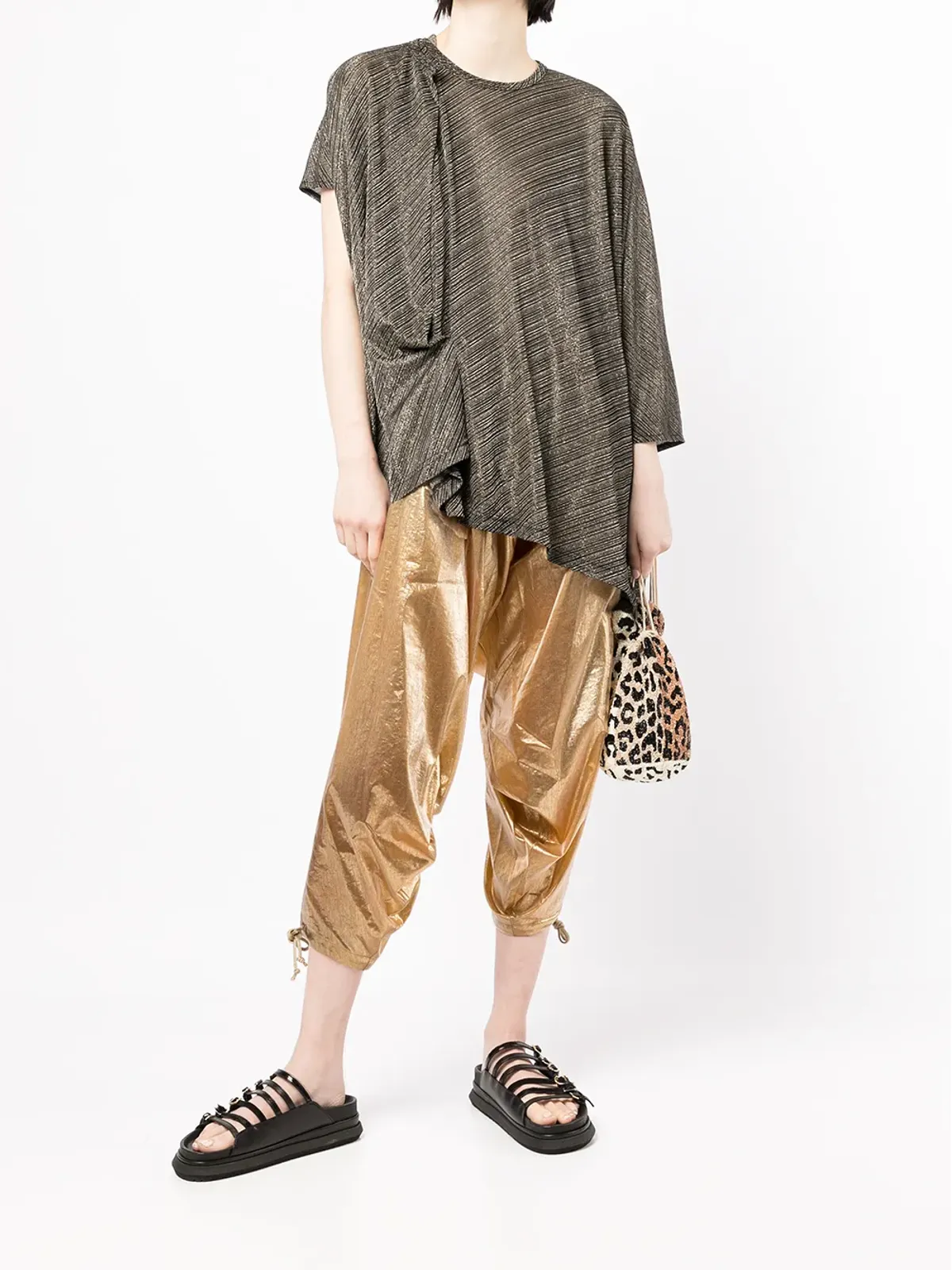 Junya Watanabe クロップド ドロップクロッチ パンツ - 画像2