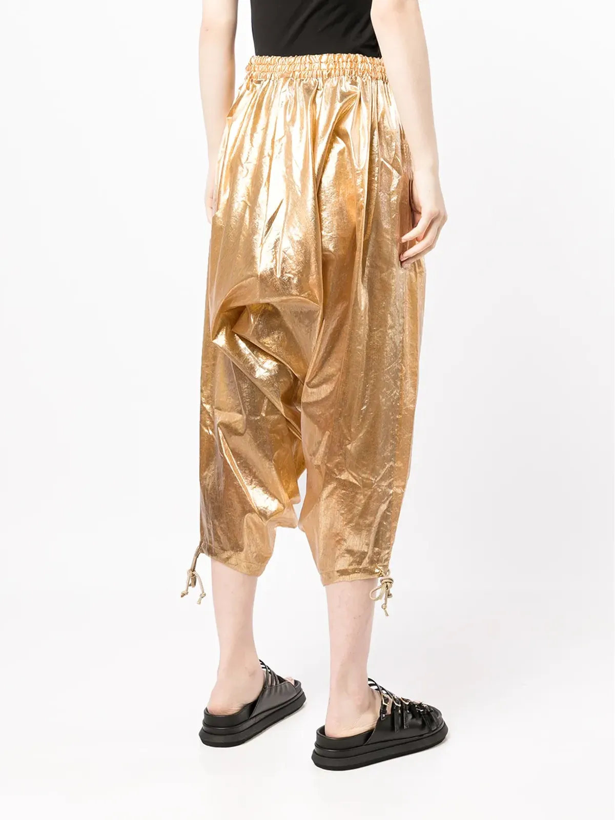 Junya Watanabe クロップド ドロップクロッチ パンツ - 画像4