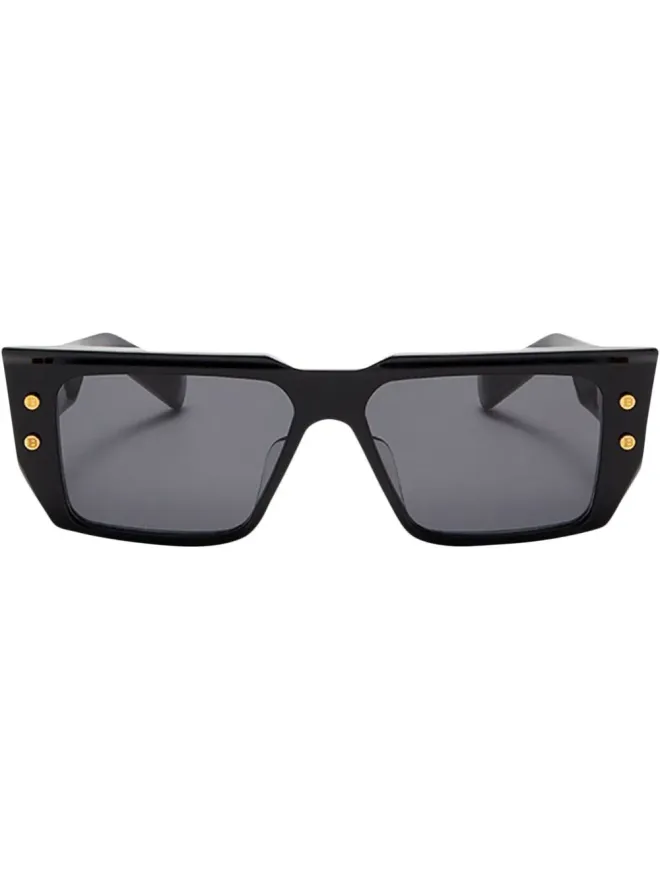 Balmain Eyewear Balmain Eyewear ロゴスクエアフレームサングラス - ブラックの商品画像