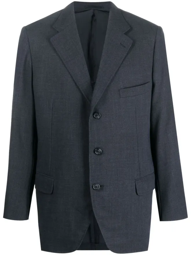 Burberry Pre-Owned Burberry Pre-Owned 2000年代 シングルブレスト ウールジャケット ブルーの商品画像