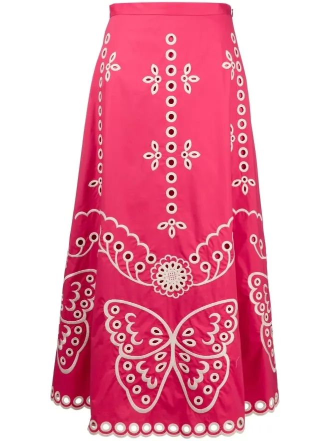 RED Valentino RED Valentino 刺繍蝶のAラインスカートの商品画像