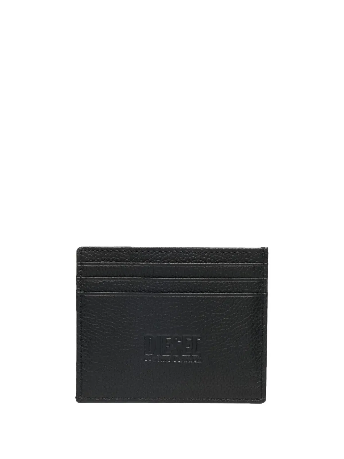 Diesel ロゴプレート付きレザー カードホルダー - ブラック - 画像2