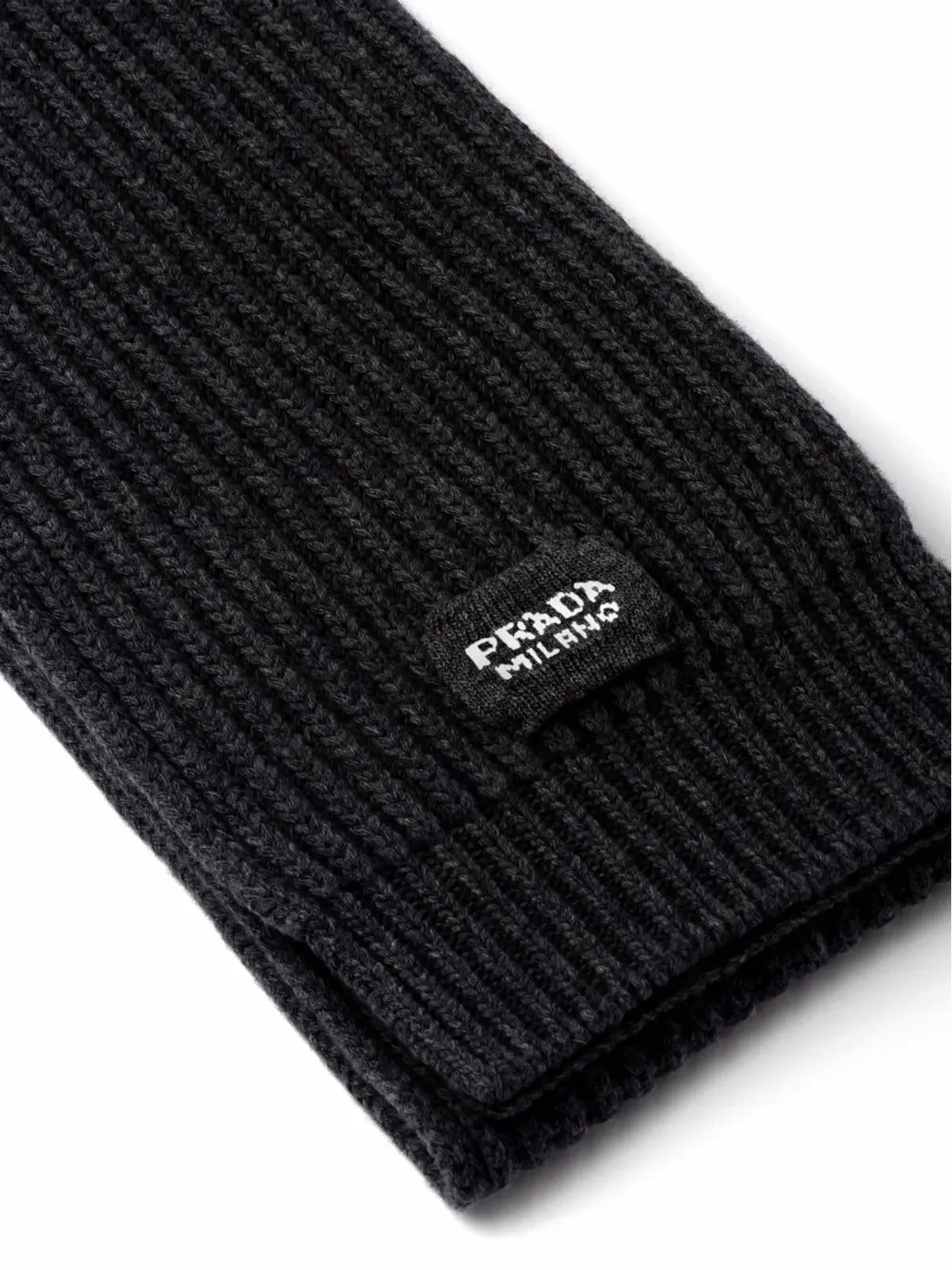 Prada ロゴパッチ編みスカーフ - 画像3