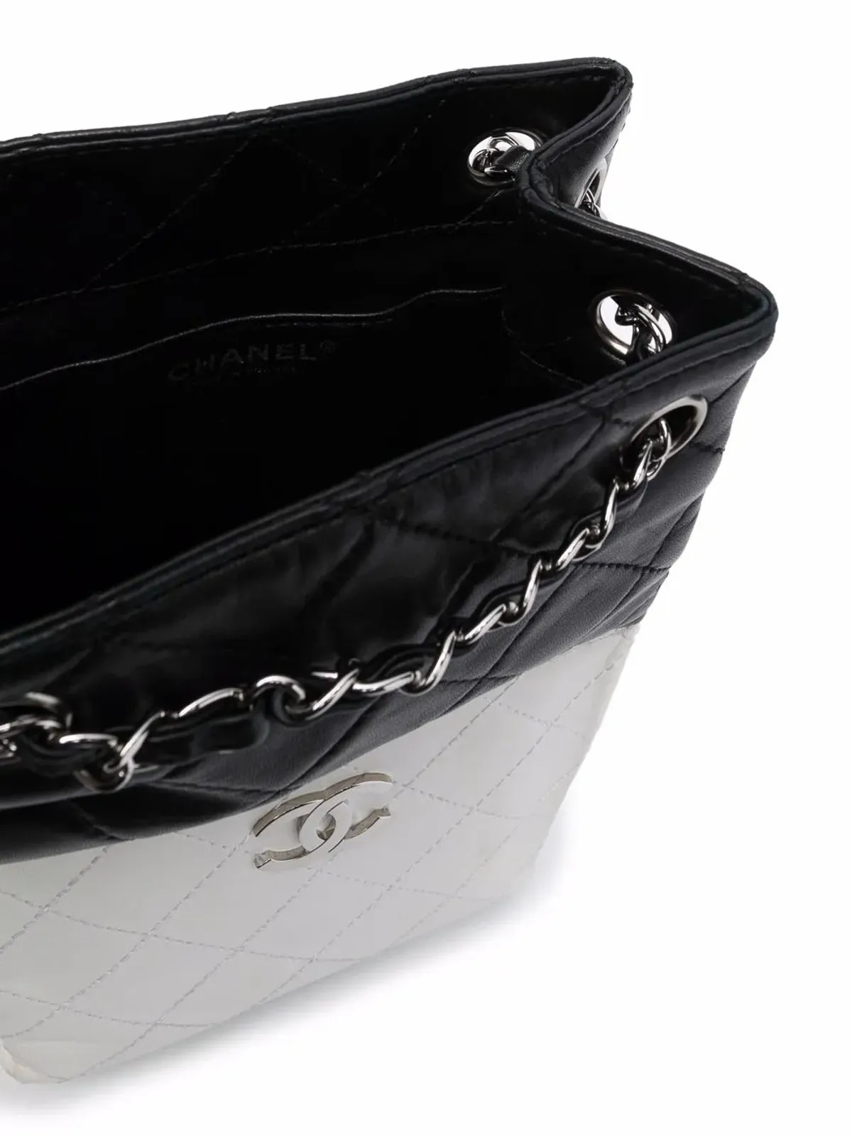 CHANEL ビンテージ 2008-2009 バイカラー CCロゴ ショルダーバッグ - 画像5