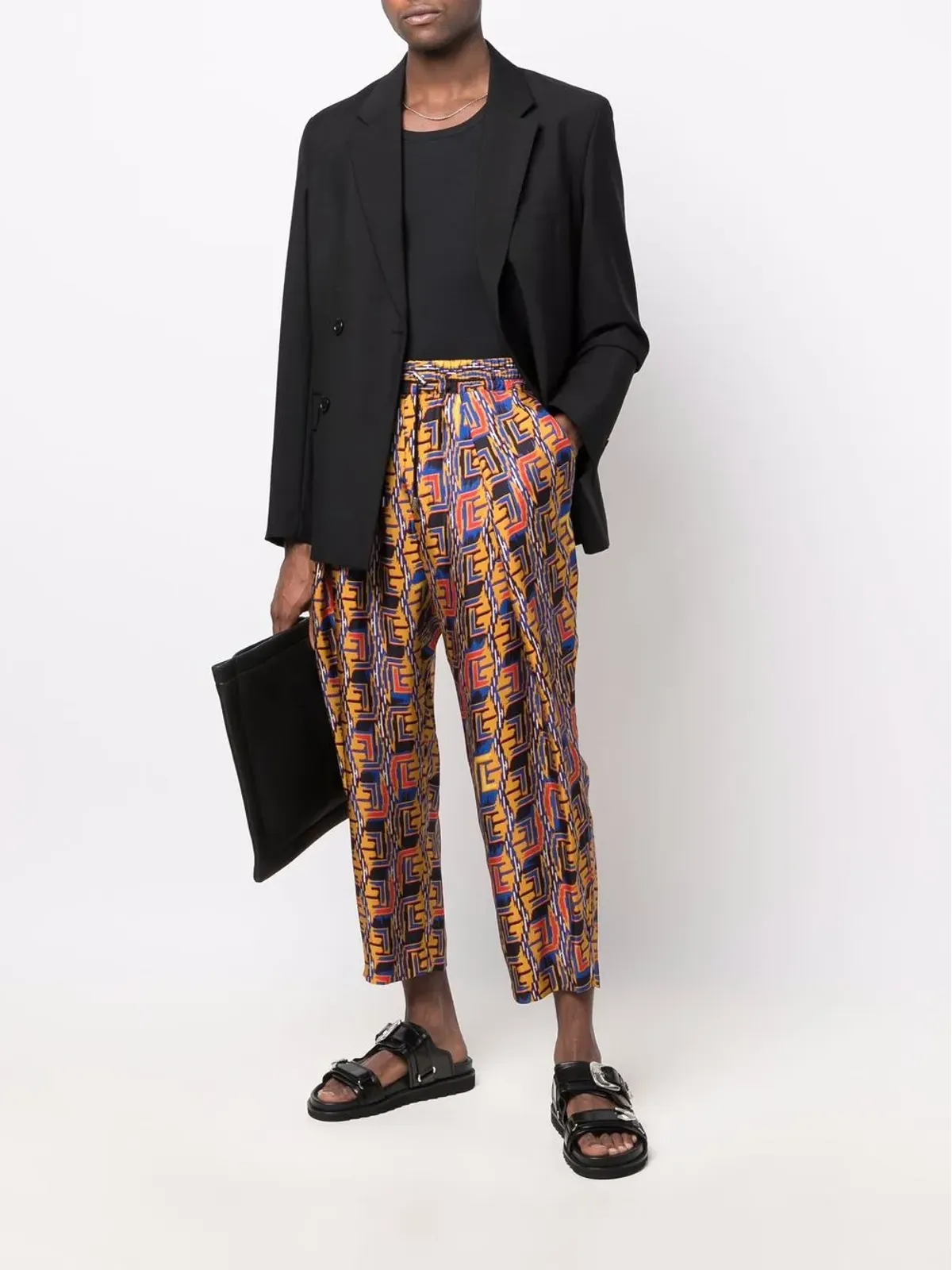Balmain グラフィックプリント クロップドパンツ - 画像2