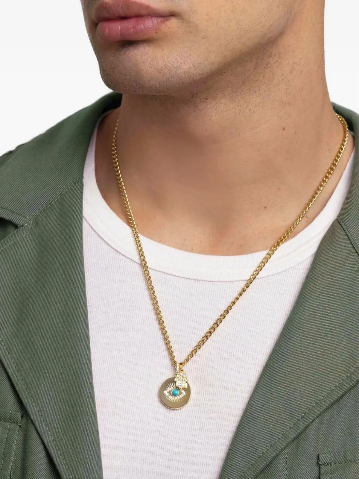 Nialaya Jewelry 邪眼とハムサの手ネックレス - ゴールド - 画像2