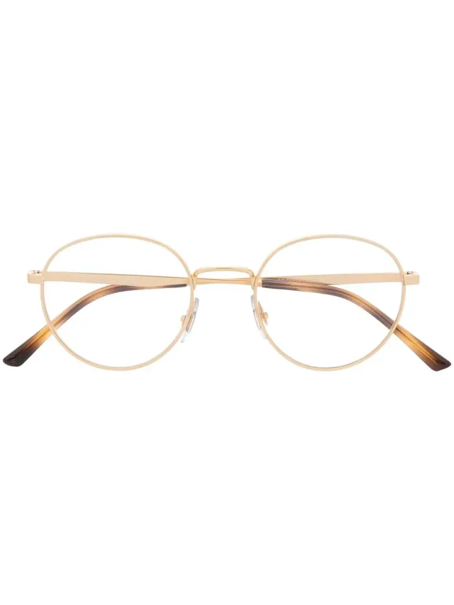 Ray-Ban Ray-Ban ポリッシュドエフェクト・ラウンドフレーム眼鏡 - ゴールドの商品画像