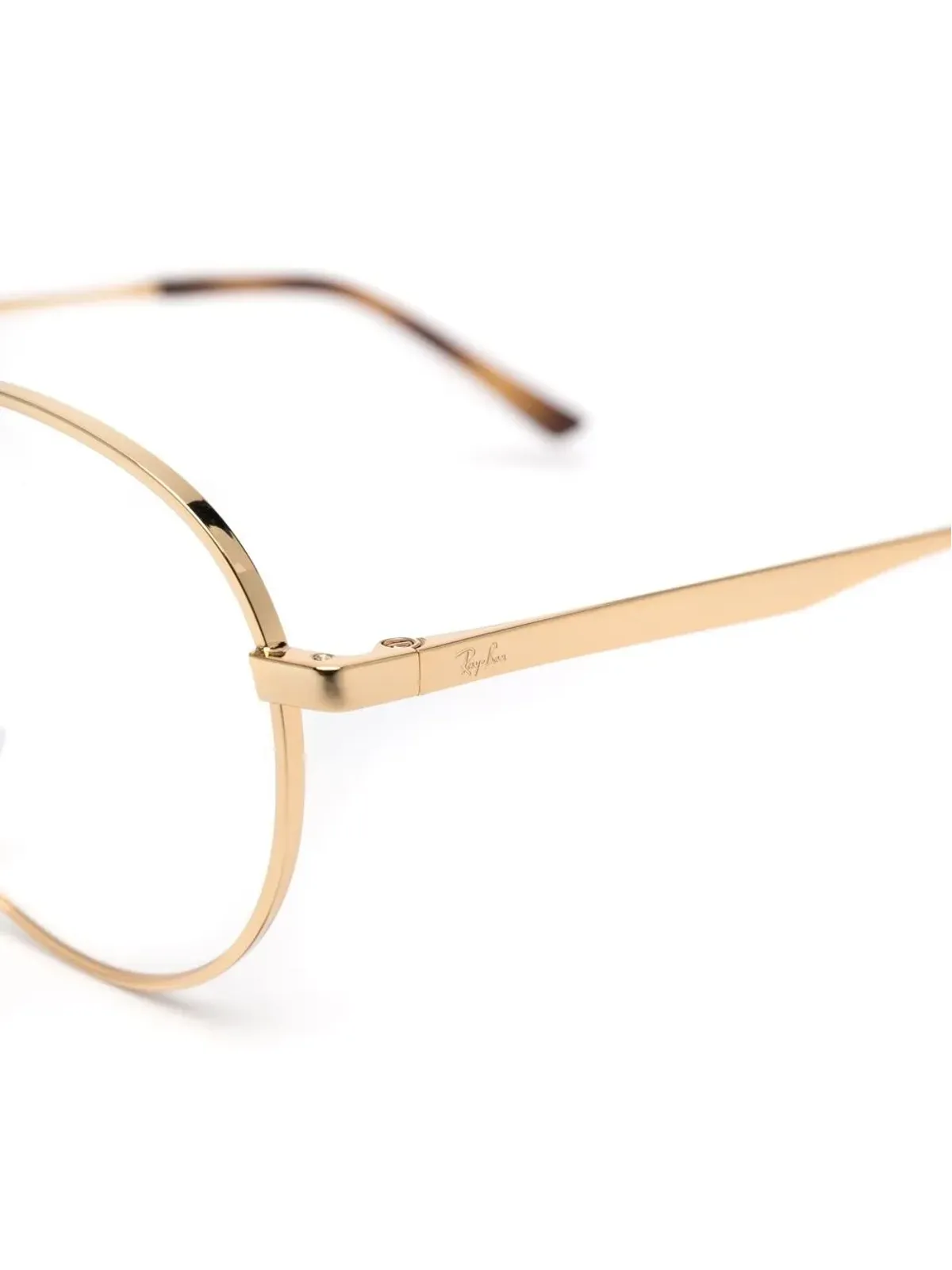 Ray-Ban ポリッシュドエフェクト・ラウンドフレーム眼鏡 - ゴールド - 画像3