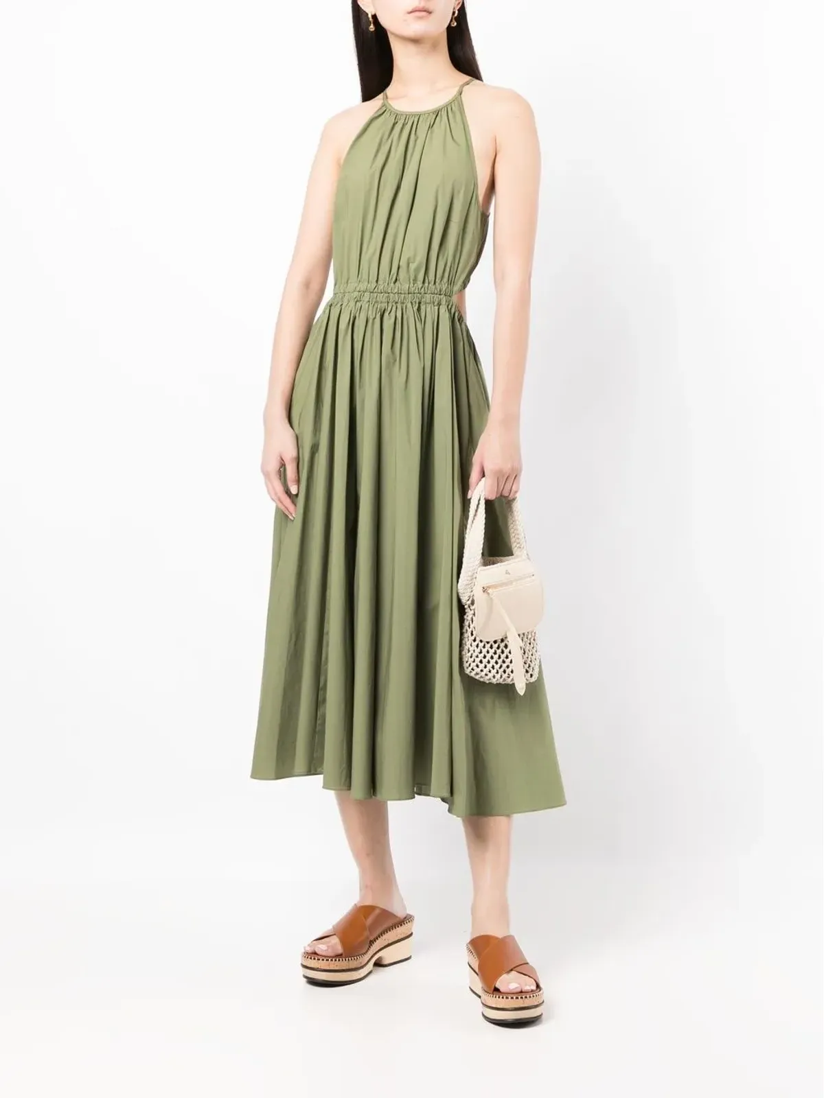 Michael Michael Kors ギャザー入りホルターネック ミディドレス - 画像2