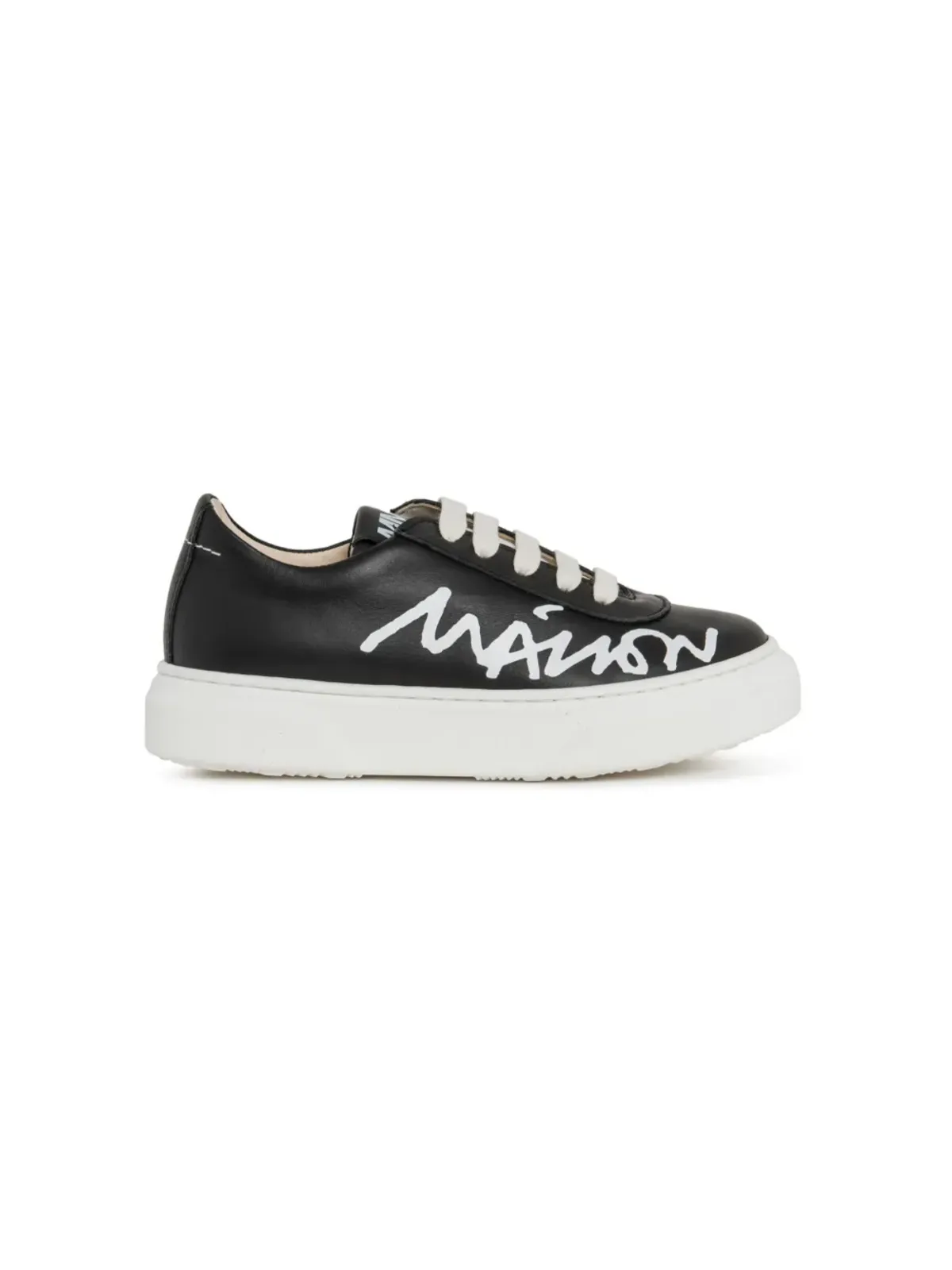 MM6 Maison Margiela Kids ロゴプリント レザー スニーカー - 画像2