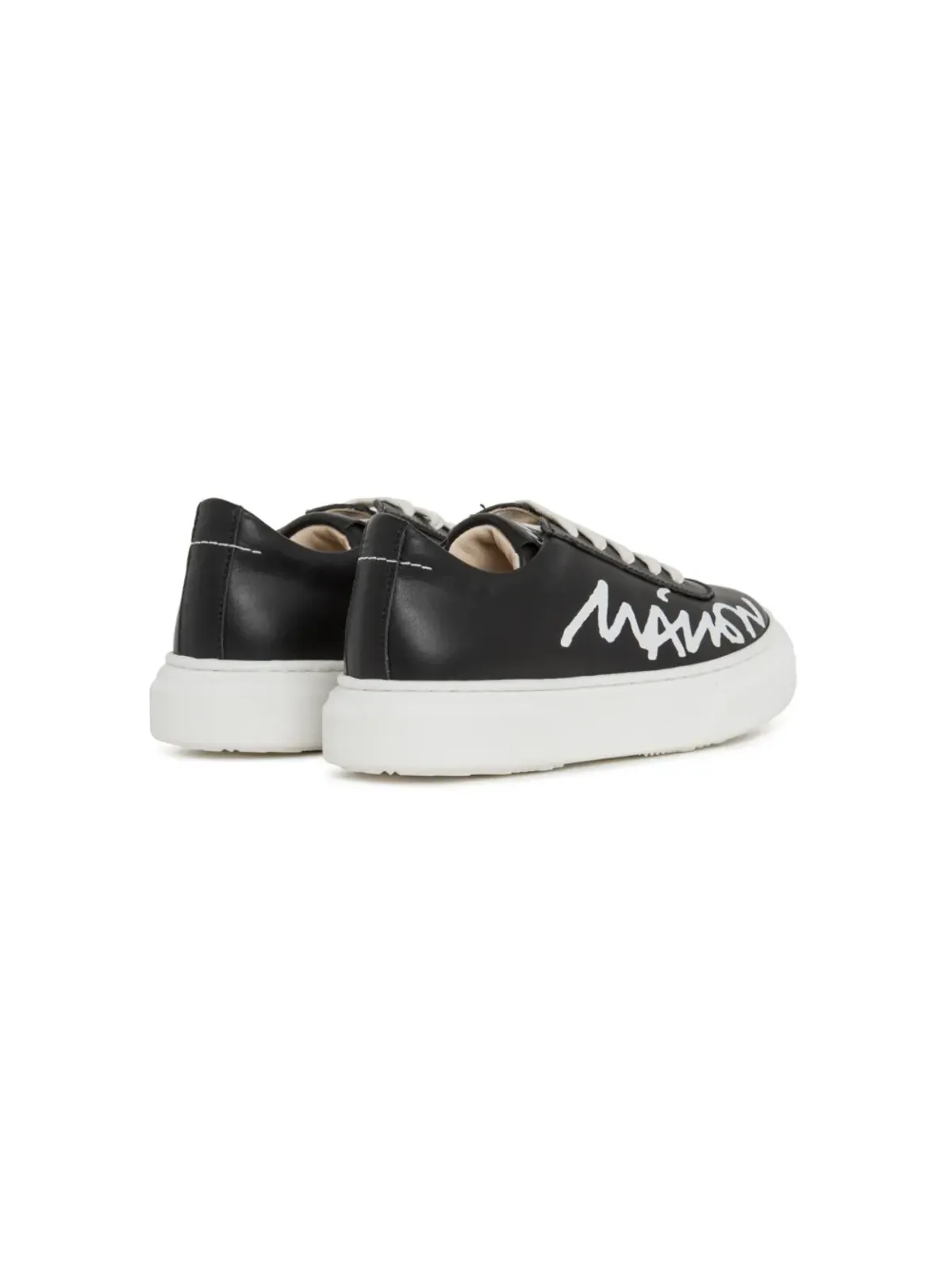 MM6 Maison Margiela Kids ロゴプリント レザー スニーカー - 画像3