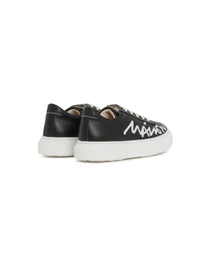 MM6 Maison Margiela Kids ロゴプリント レザー スニーカー - サムネイル3