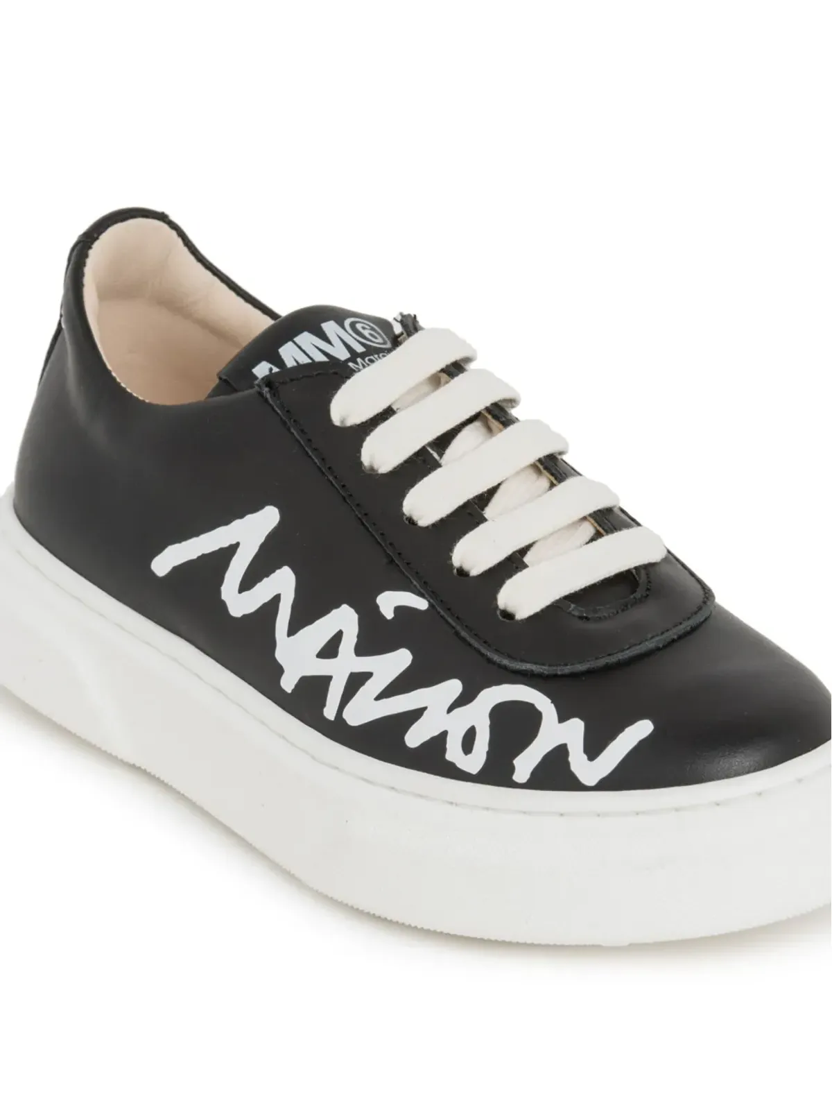 MM6 Maison Margiela Kids ロゴプリント レザー スニーカー - 画像4