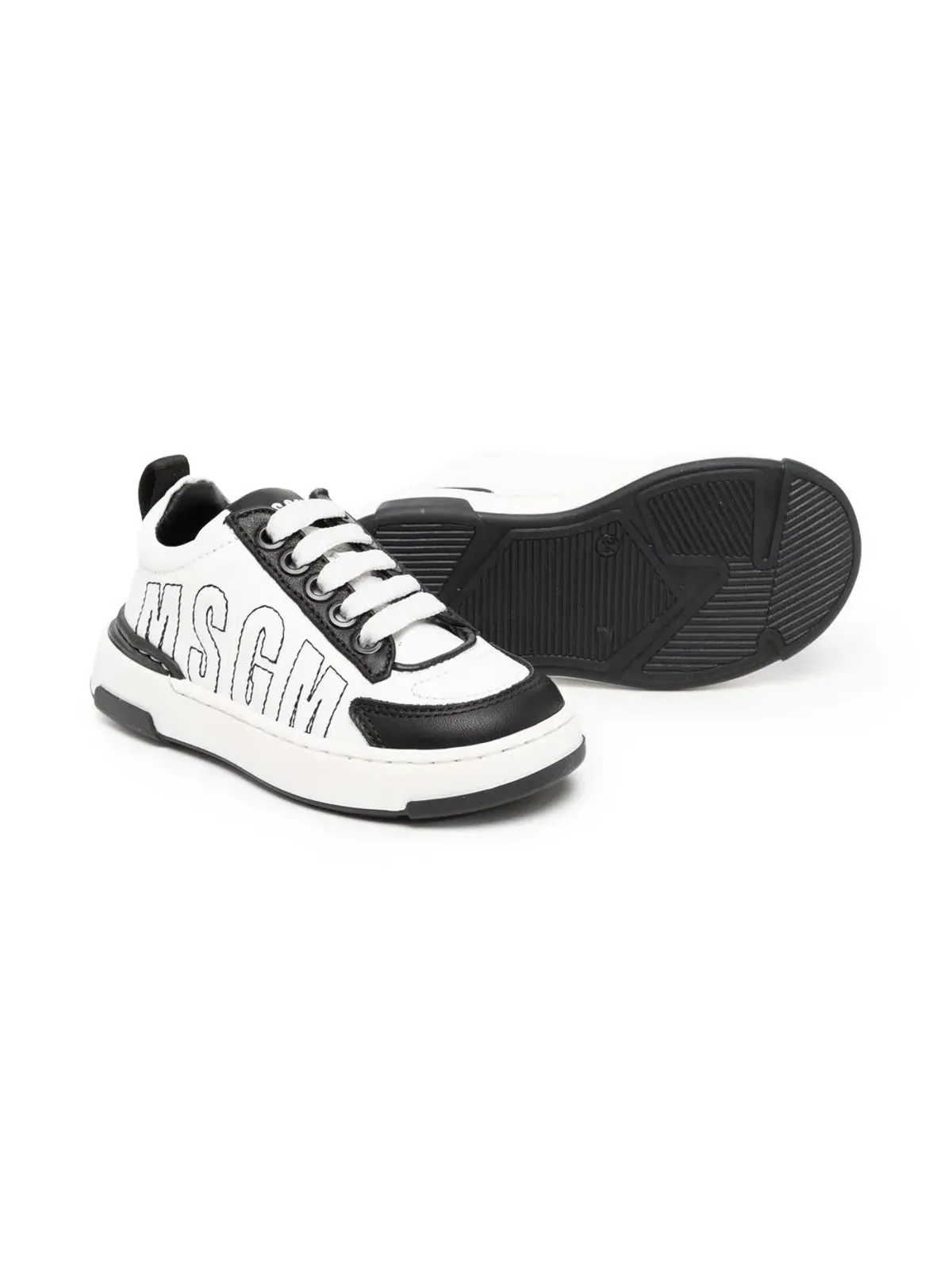 MSGM Kids ロゴプリント レースアップスニーカー - ホワイト - 画像2