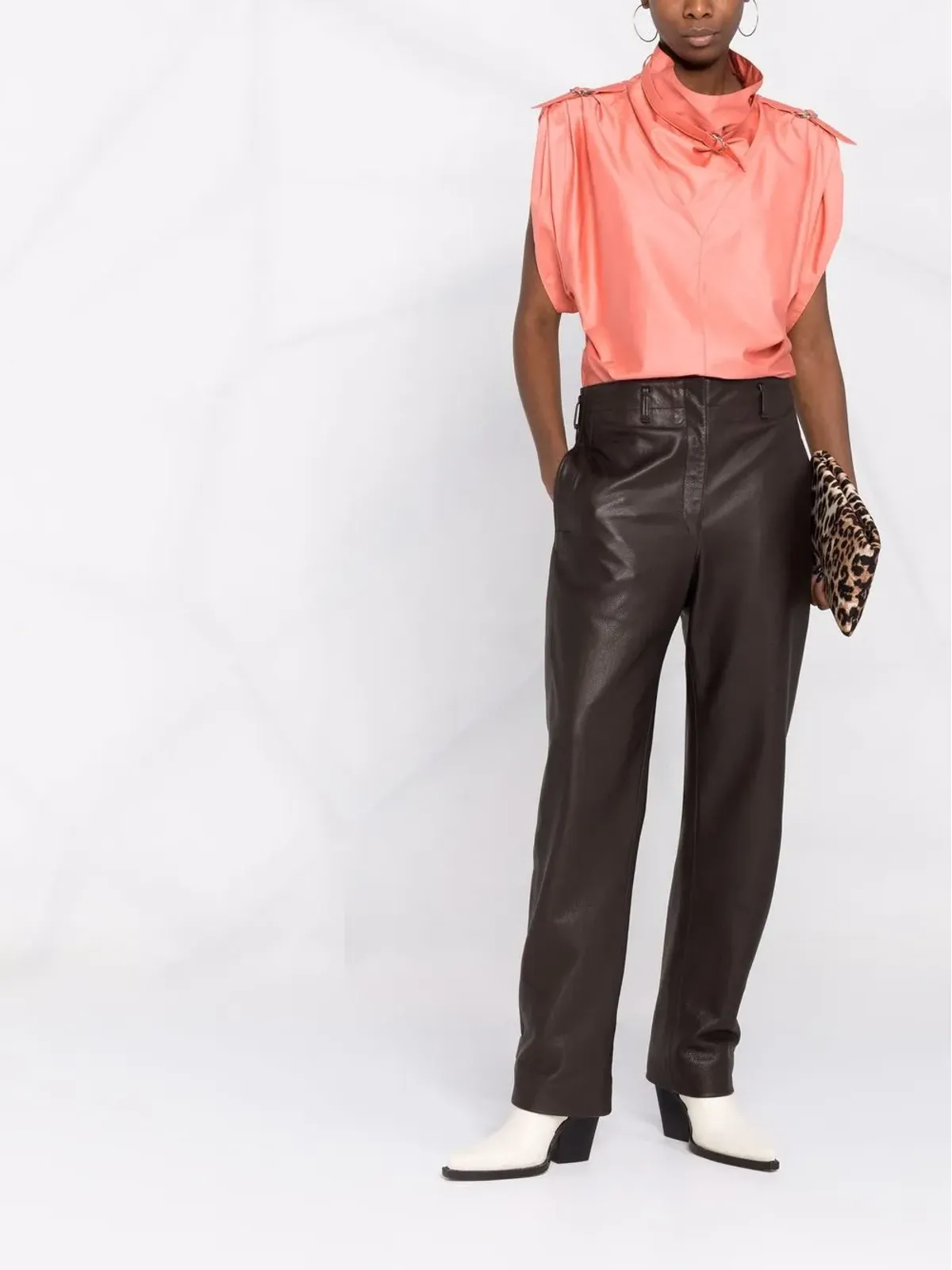 ISABEL MARANT ベルトディテール ファネルネック ブラウス - 画像2