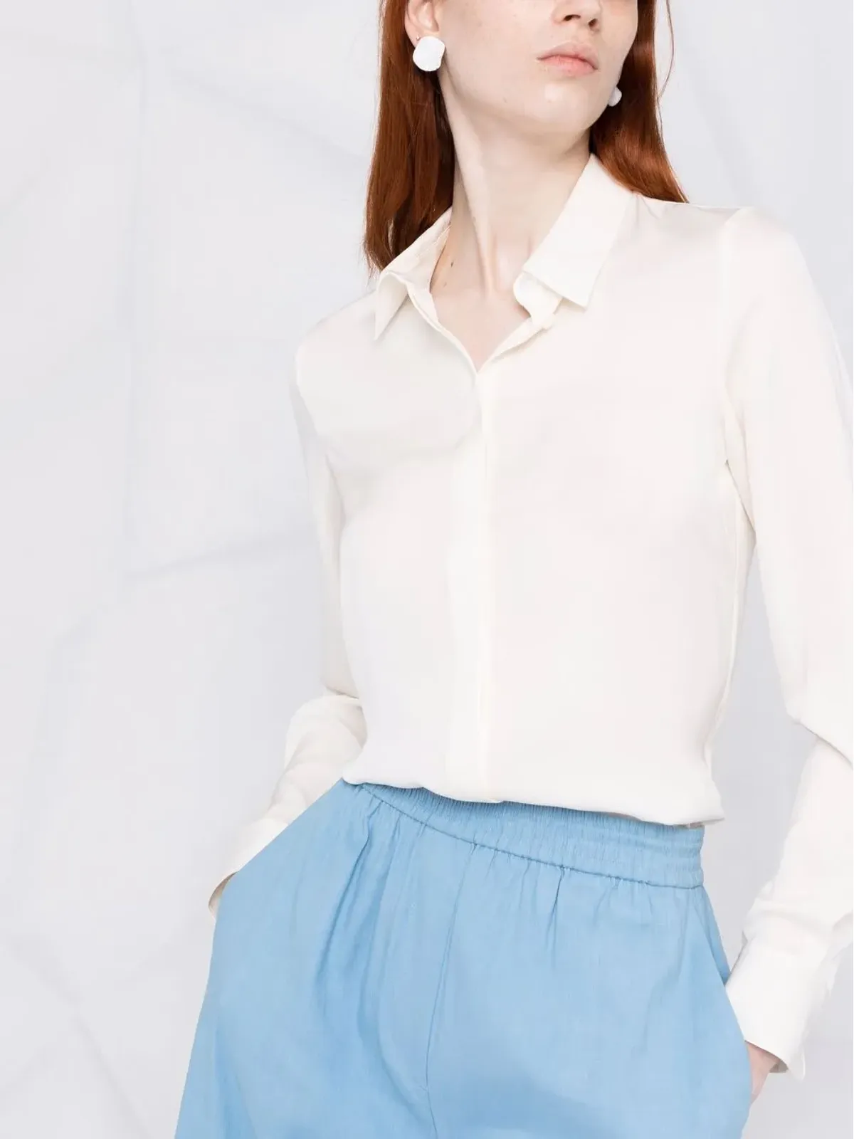 Theory ロングスリーブシルクシャツ - 画像5