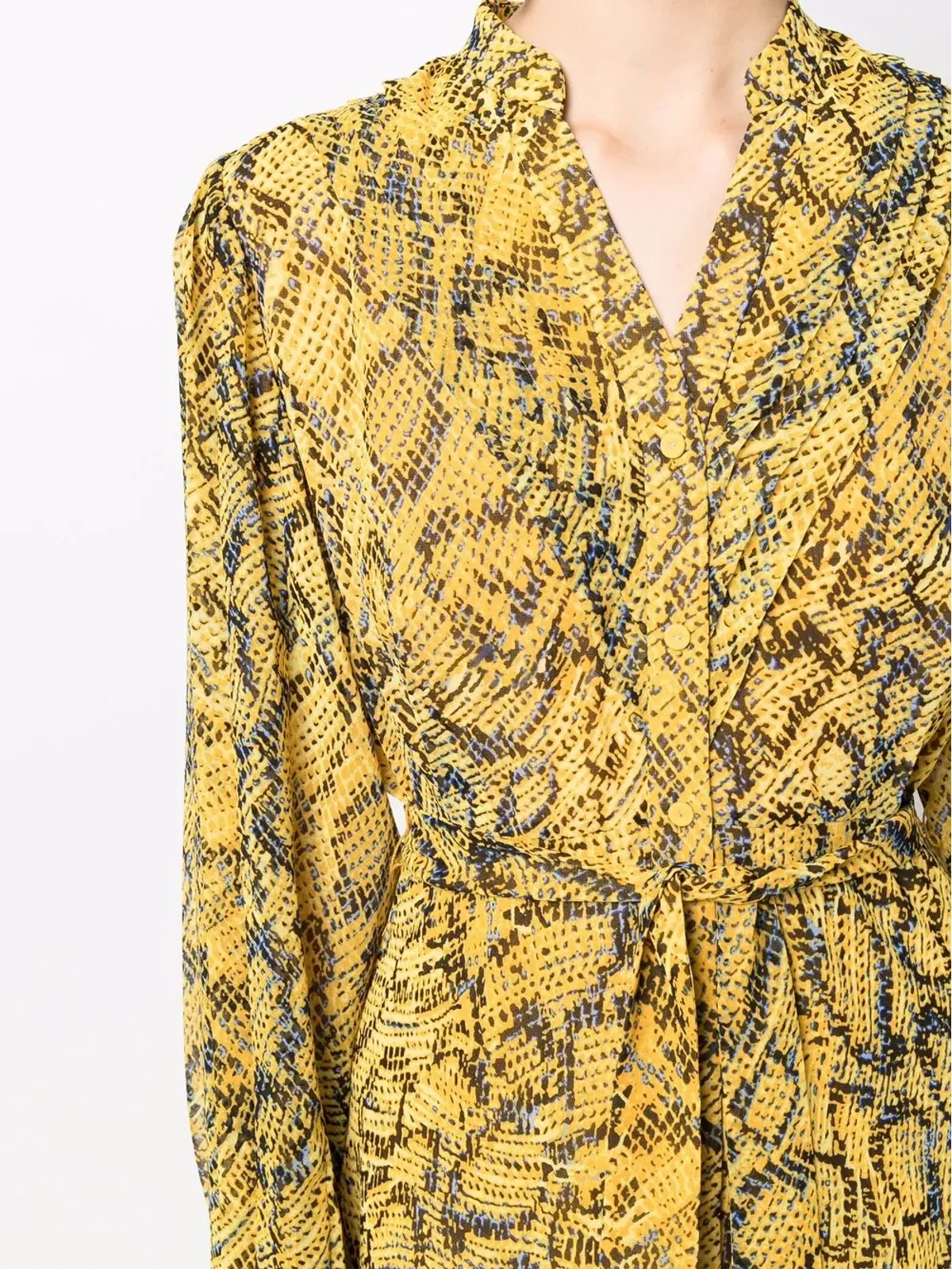 DVF Diane von Furstenberg ベルト付き蛇柄マキシドレス - 画像5