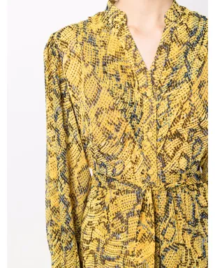 DVF Diane von Furstenberg ベルト付き蛇柄マキシドレス - サムネイル5