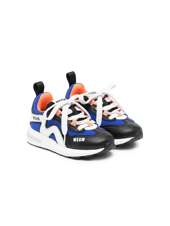 MSGM Kids MSGM Kids カラーブロック・パネルドスニーカー ブルーの商品画像
