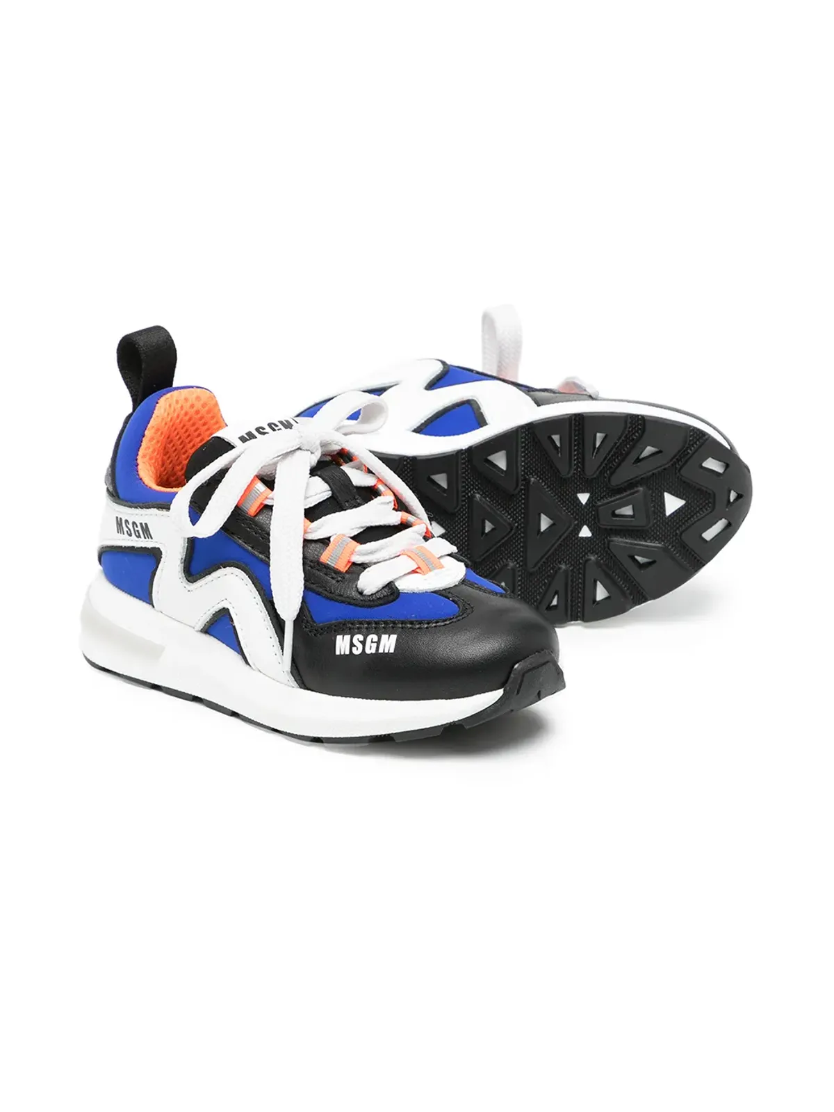 MSGM Kids カラーブロック・パネルドスニーカー ブルー - 画像2
