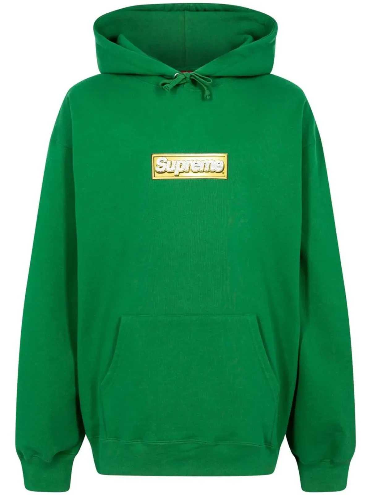 Supreme ブリング Box Logo ドローコード フード付きパーカー グリーン - 画像1