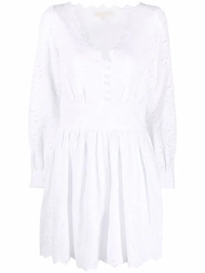 Michael Michael Kors Michael Michael Kors ブロderie anglaise コットン ドレス - ホワイトの商品画像