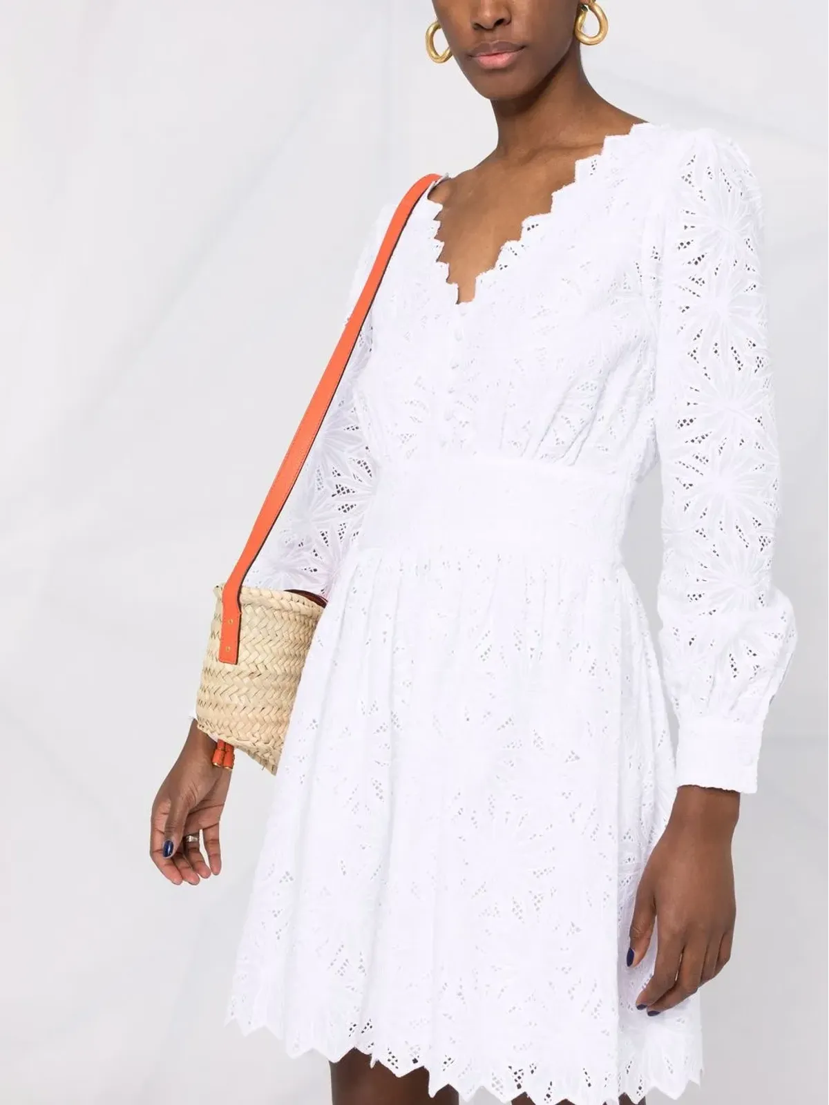 Michael Michael Kors ブロderie anglaise コットン ドレス - ホワイト - 画像5