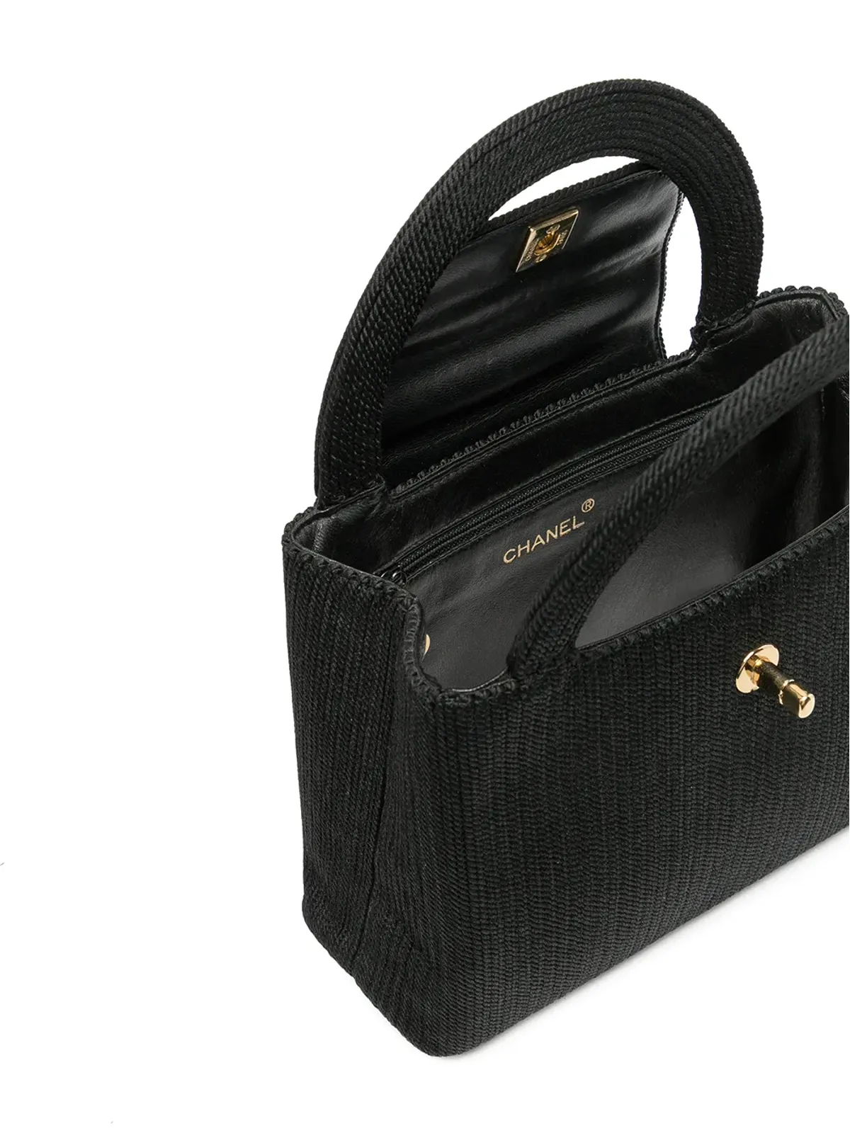 CHANEL ビンテージ 1997-1999 CC Turn-lock トップハンドルバッグ - ブラック - 画像5