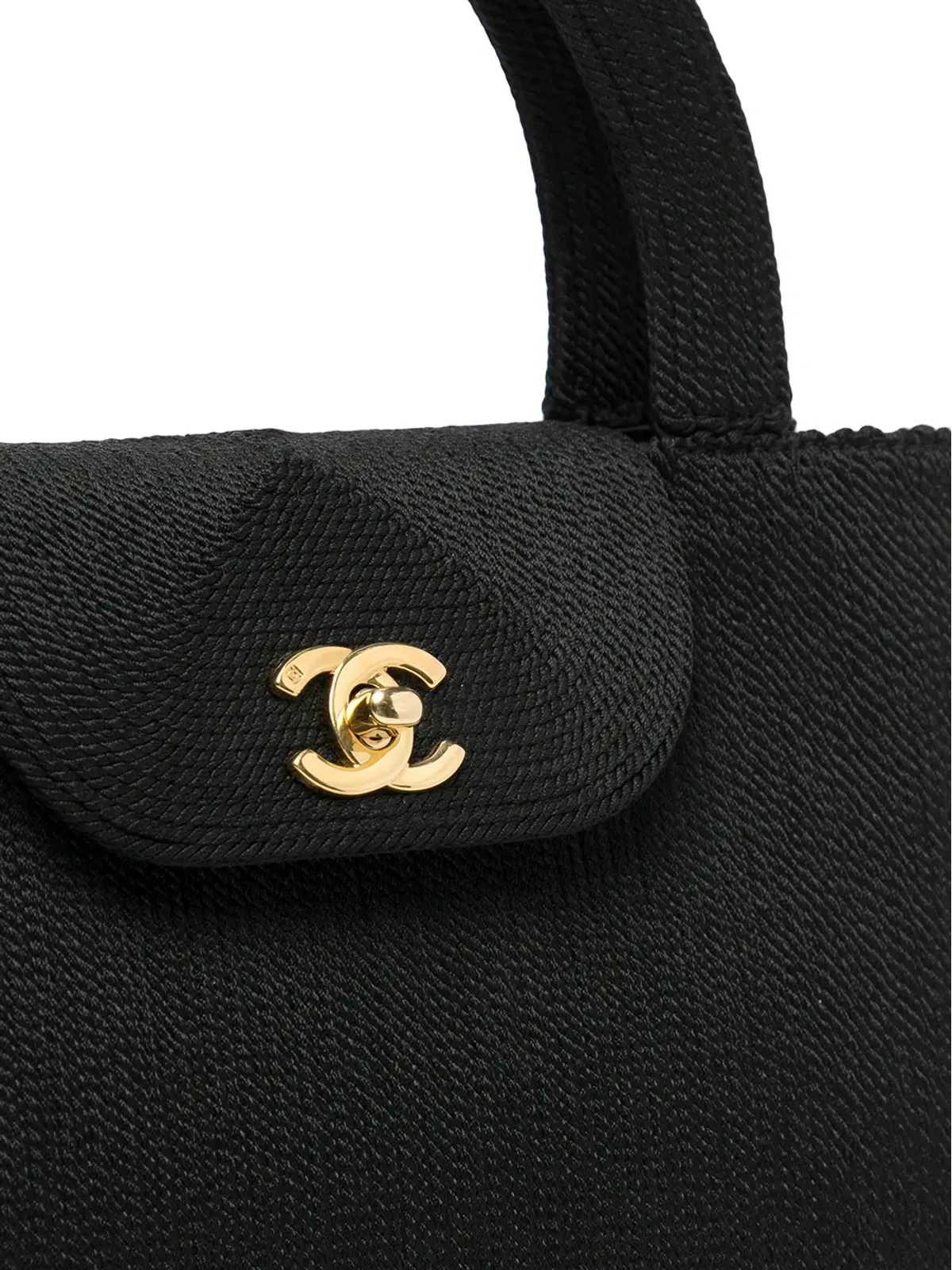 CHANEL ビンテージ 1997-1999 CC Turn-lock トップハンドルバッグ - ブラック - 画像4