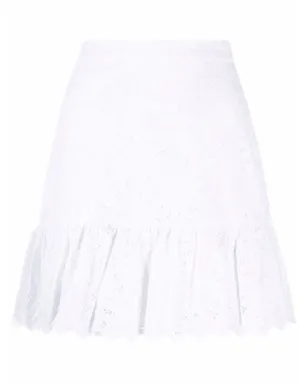 Michael Michael Kors 花柄レース付きコットンスカート - White - サムネイル1