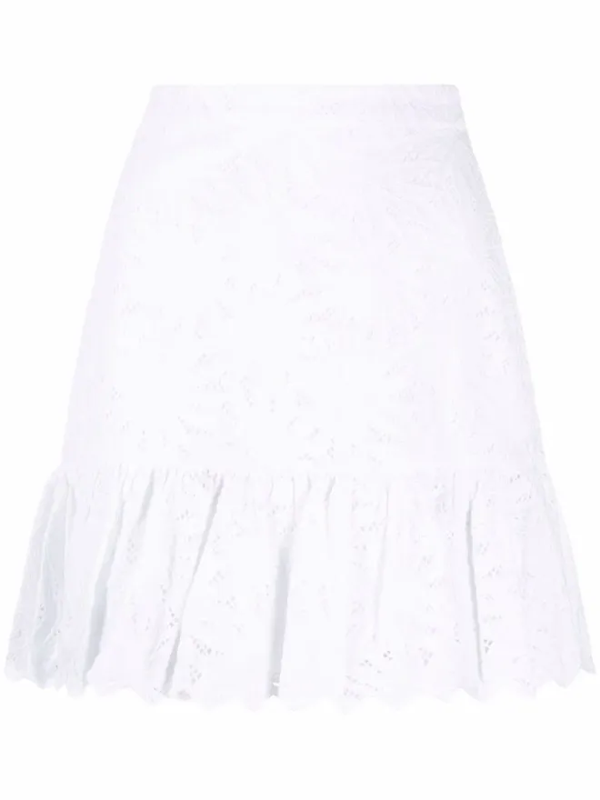 Michael Michael Kors Michael Michael Kors 花柄レース付きコットンスカート - Whiteの商品画像