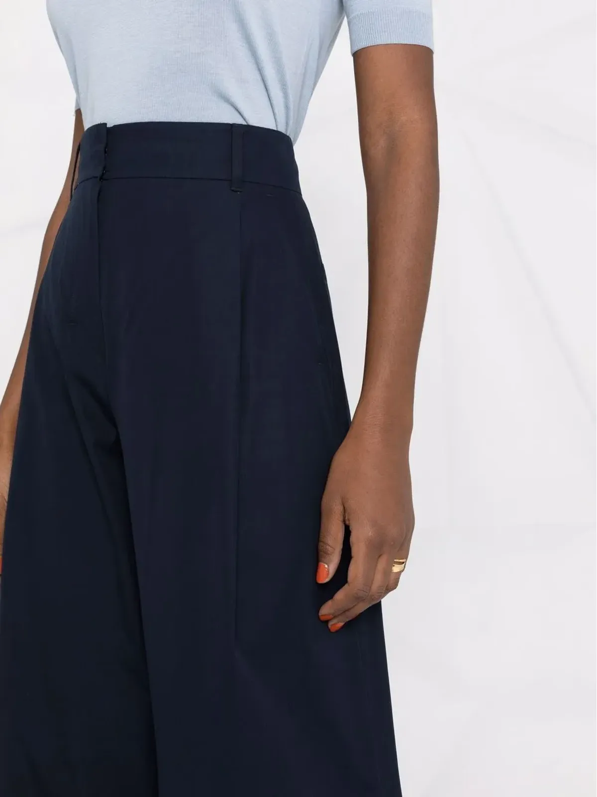 S Max Mara 高腰ワイドパンツ コットン - 画像5