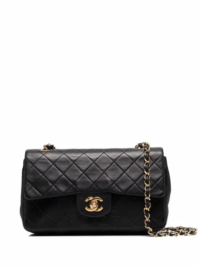 CHANEL Pre-Owned CHANEL Pre-Owned 小型ダブルフラップショルダーバッグ - ブラックの商品画像