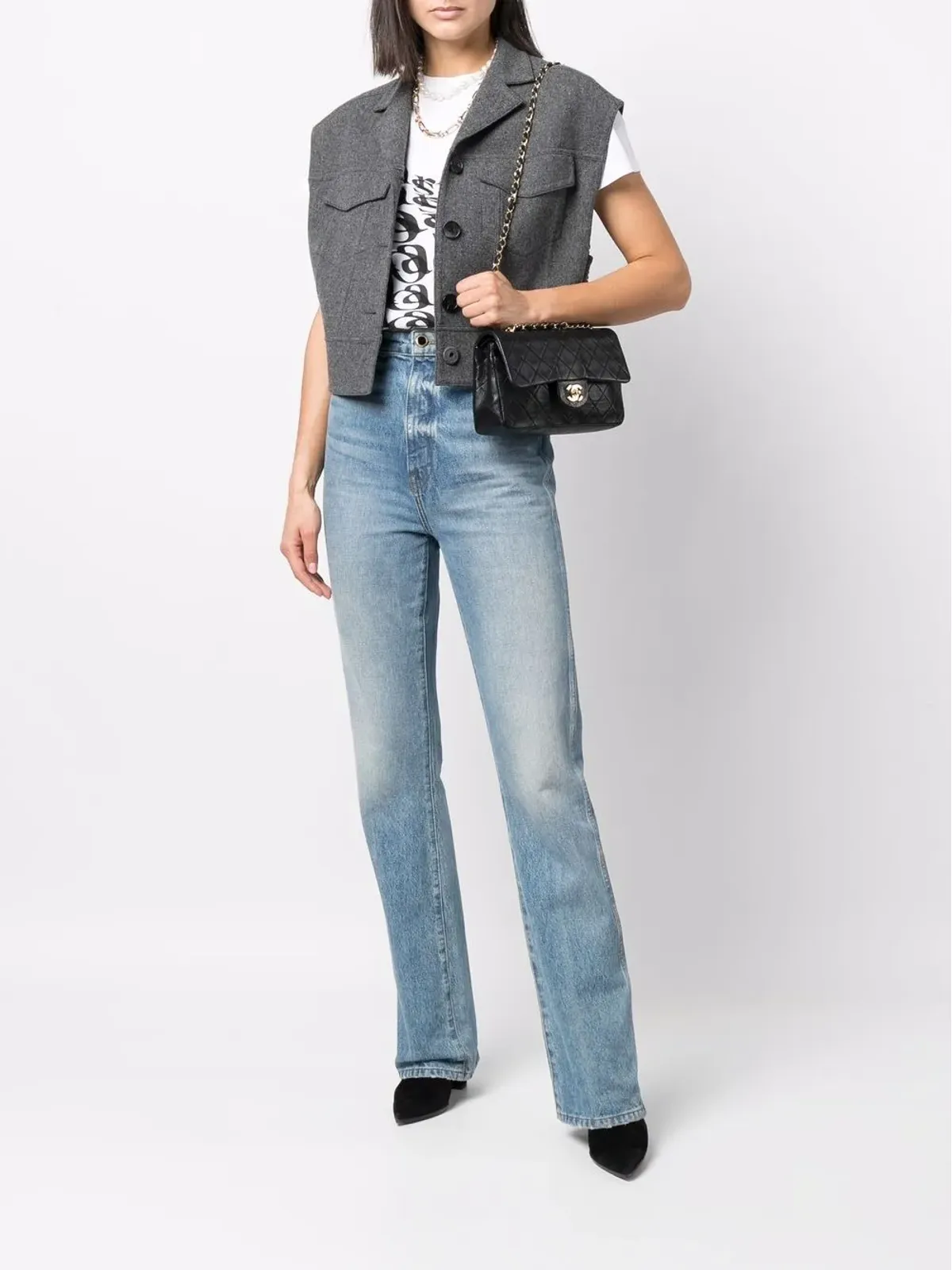 CHANEL Pre-Owned 小型ダブルフラップショルダーバッグ - ブラック - 画像2