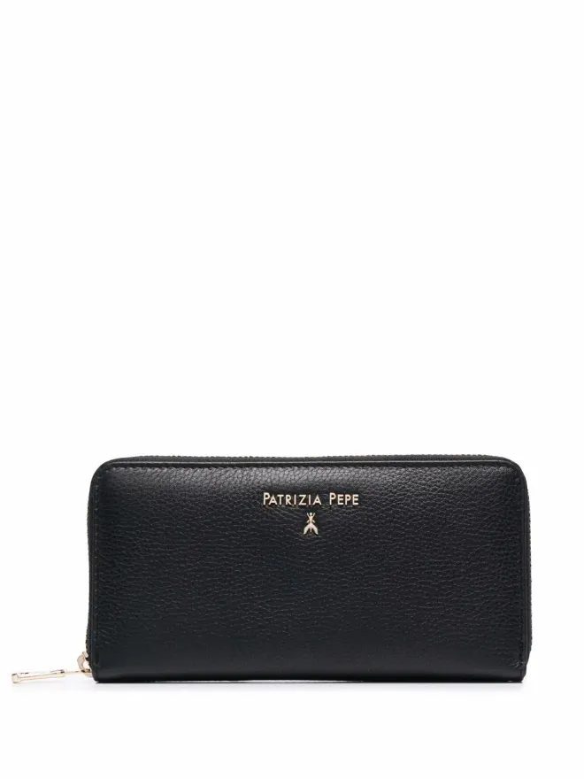 Patrizia Pepe Patrizia Pepe ペブルレザー コンチネンタル ウォレット - ブラックの商品画像