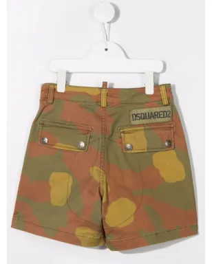 DSQUARED2 KIDS カモ柄コットンショーツ - グリーン - サムネイル2