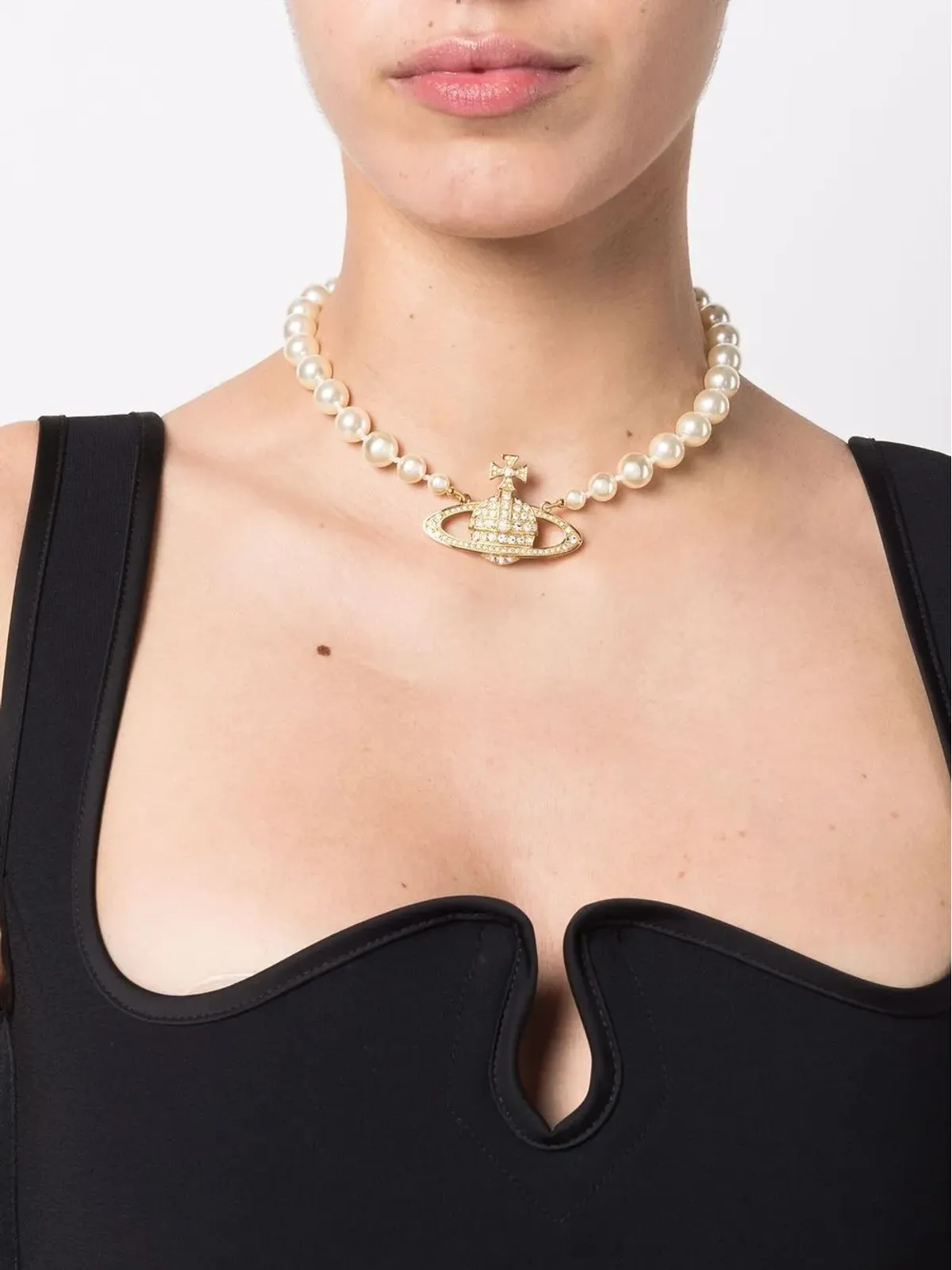 Vivienne Westwood Bas Relief パールチェーンチョーカー - 画像2
