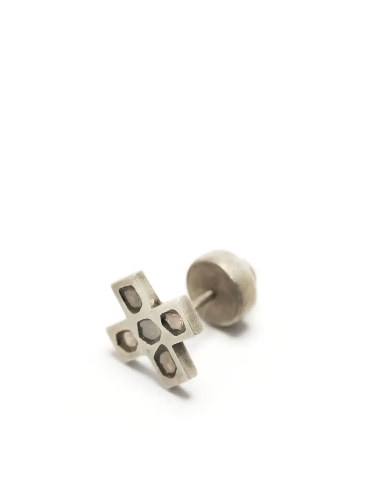 Parts of Four Plus-sign stud earring - Silver - 画像2