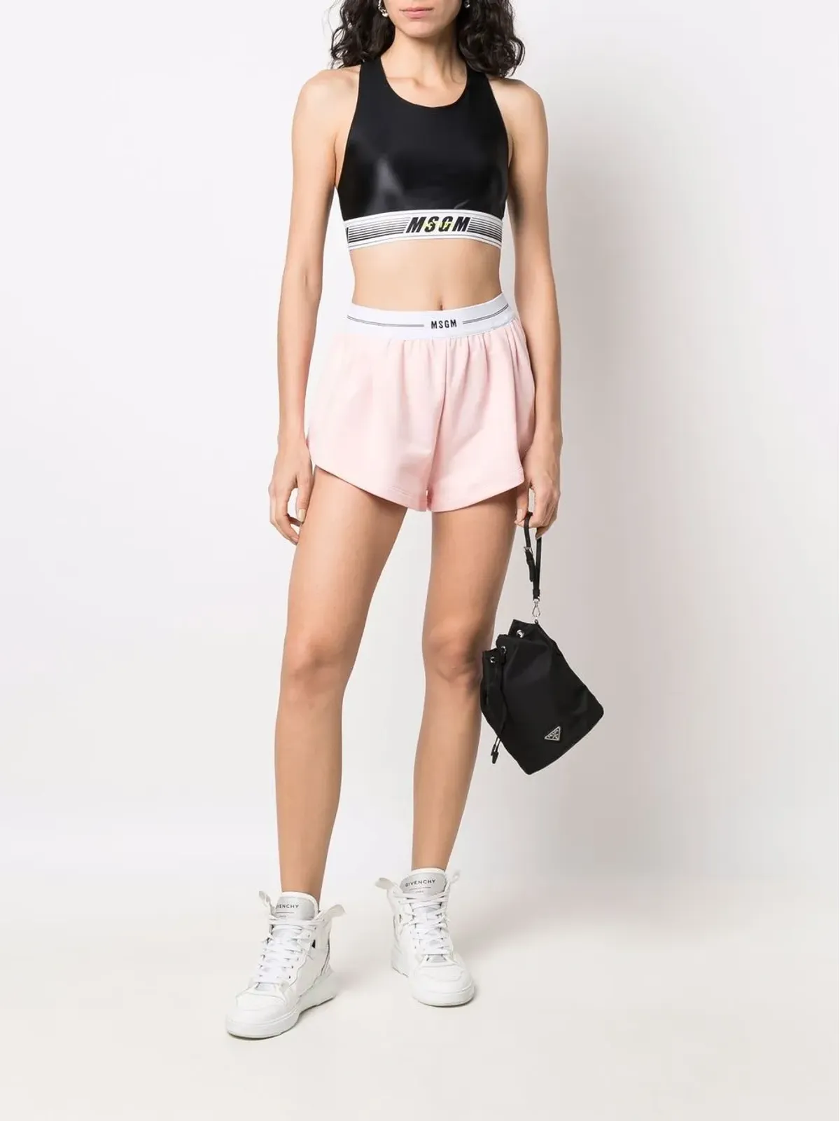 MSGM ロゴ入りアンダーバンドスポーツブラ - 画像2