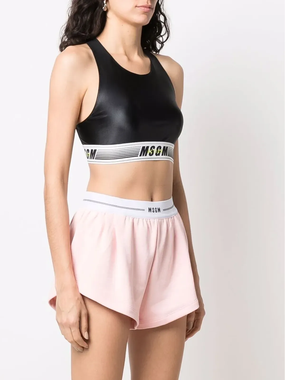 MSGM ロゴ入りアンダーバンドスポーツブラ - 画像3