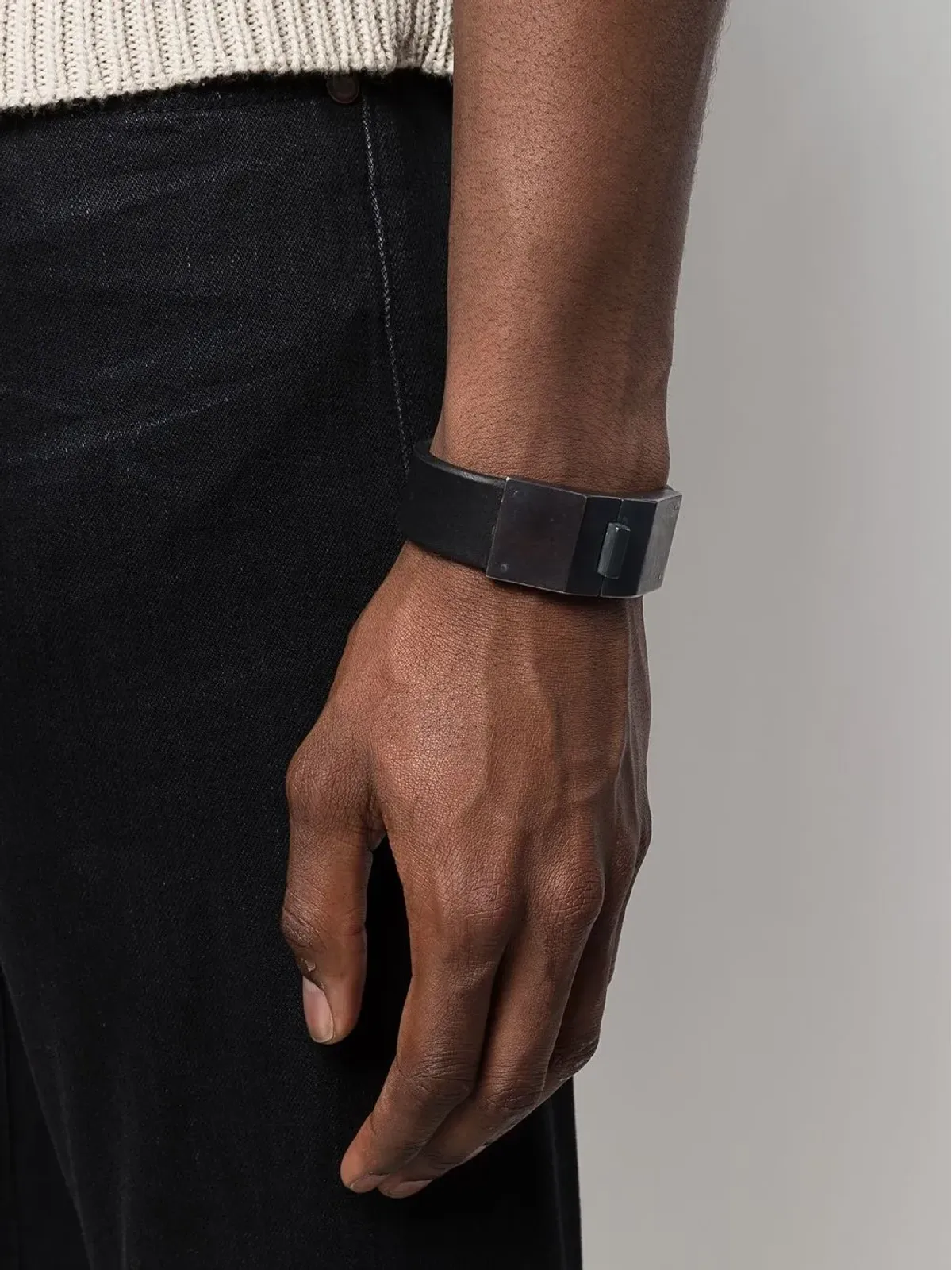 Parts of Four Box Lock bracelet - Black - 画像2