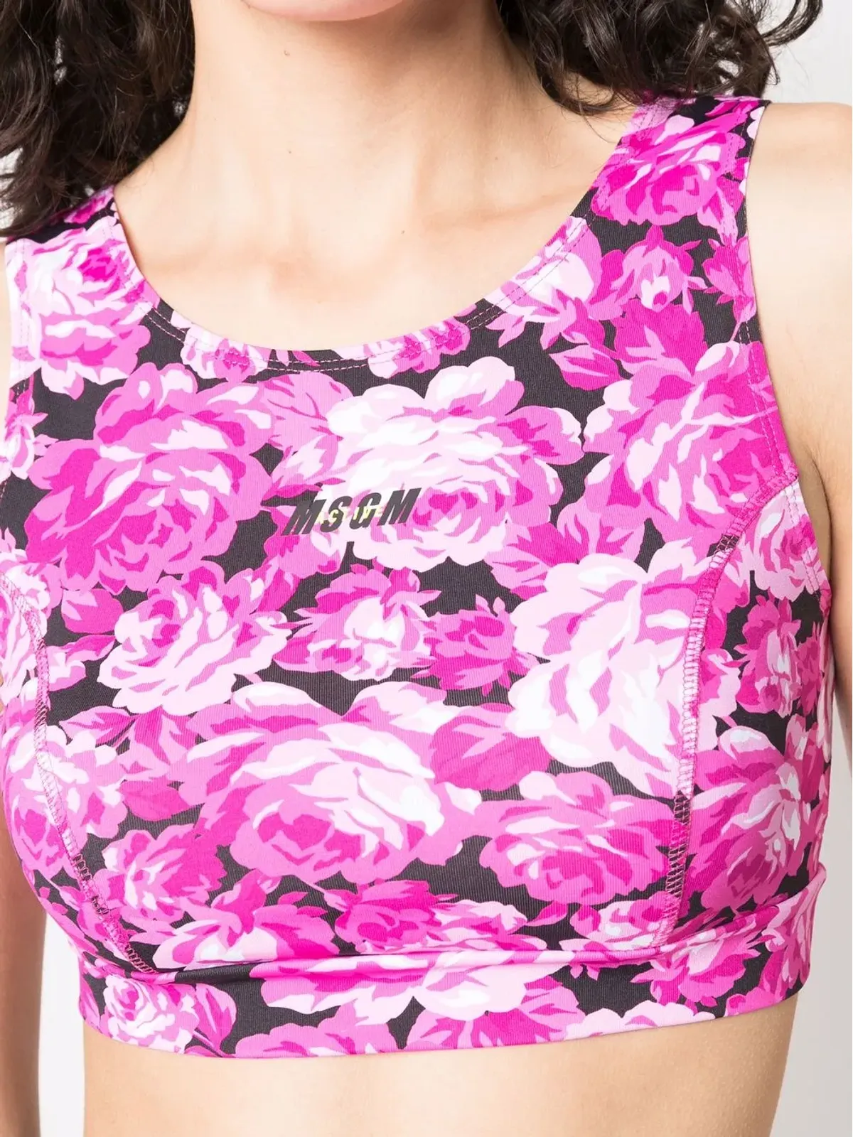 MSGM 花柄クロップタンクトップ - 画像5