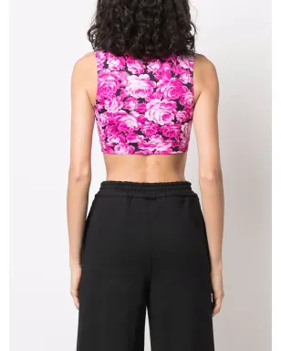MSGM 花柄クロップタンクトップ - サムネイル4