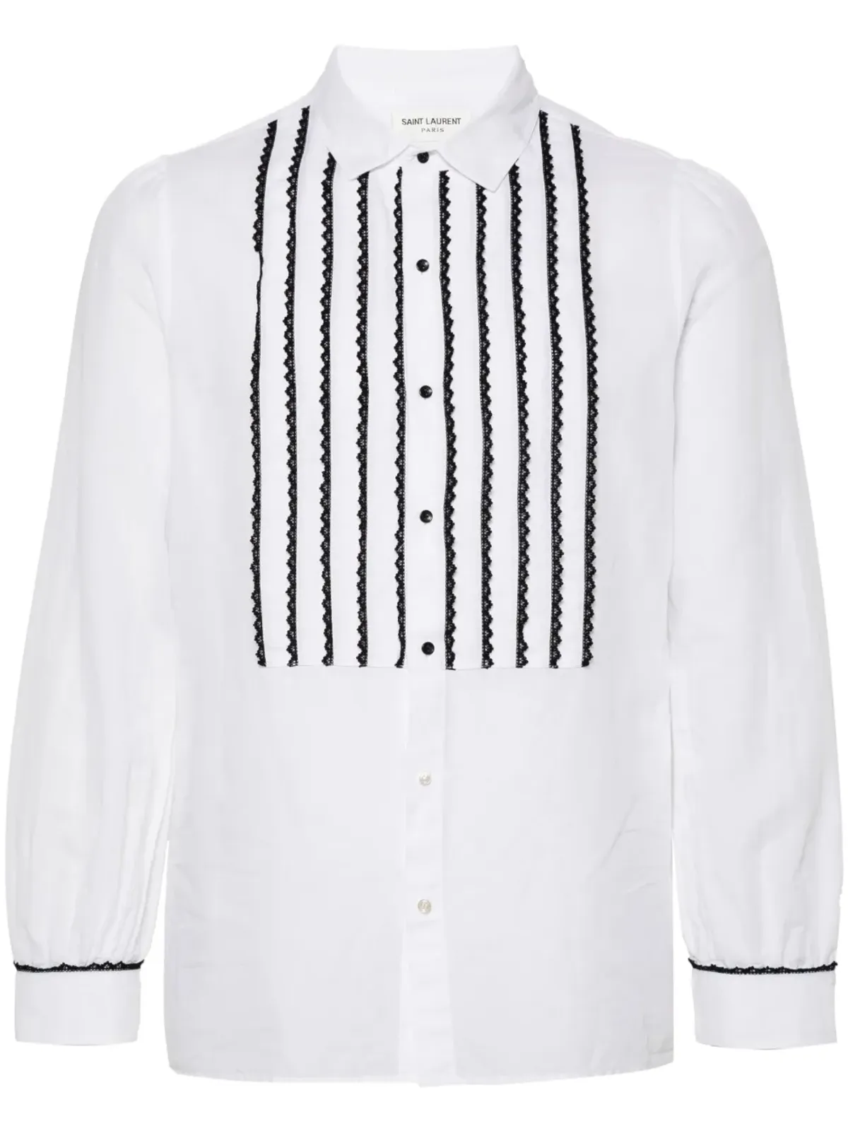 Saint Laurent コントラストレースディテールシャツ - 画像1