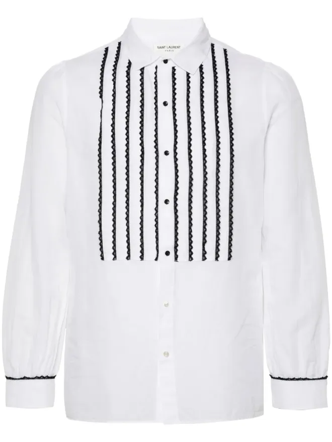 Saint Laurent Saint Laurent コントラストレースディテールシャツの商品画像